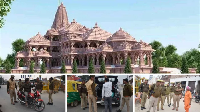 रामनगरी अयोध्या में अलर्ट मोड पर पुलिसकर्मी।- जागरण