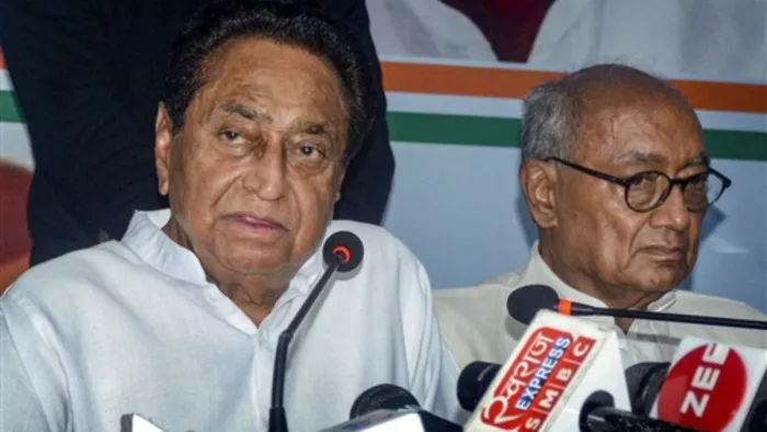 कांग्रेस नेता कमलनाथ प्रेस कांफ्रेंस को संबोधित करते हुए। (फोटो- एएनआई)
