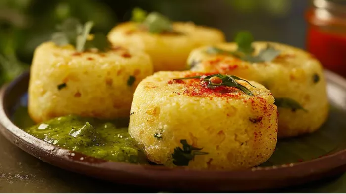 सर्दियों के लिए हेल्दी स्नैक है बेसन का ढोकला। (Image Credit- freepik)