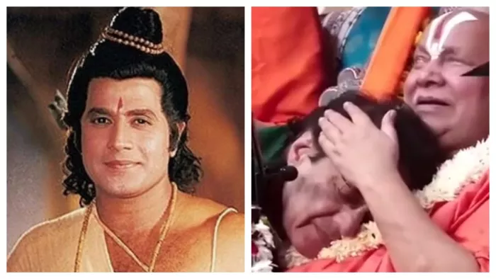 Arun Govil Ram of Tv Serial Ramayana met Jagadguru Rambhadracharya wept bitterly says you are the image of Shriram