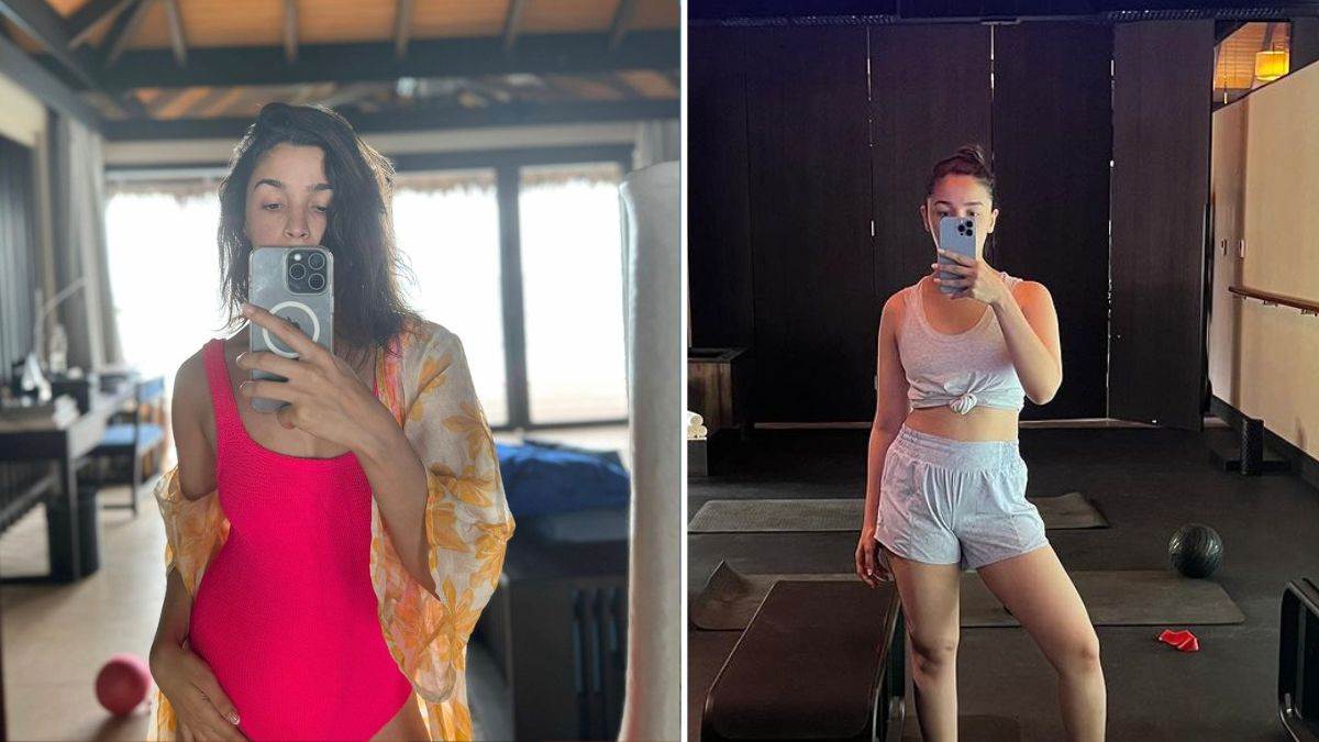 jigra actress alia bhatt looking hot in pink monokini selfie pics goes viral on internet