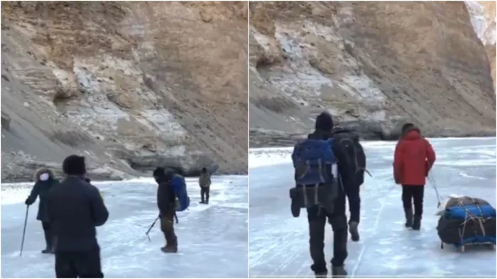 बर्फ से जमी जंस्कार नदी पर ट्रैकिंग करने लेह पहुंचे पर्यटक (फाइल फोटो)