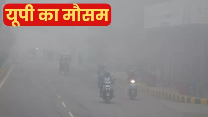 UP Weather Update: कोहरे के दौरान गुजरते वाहन । जागरण