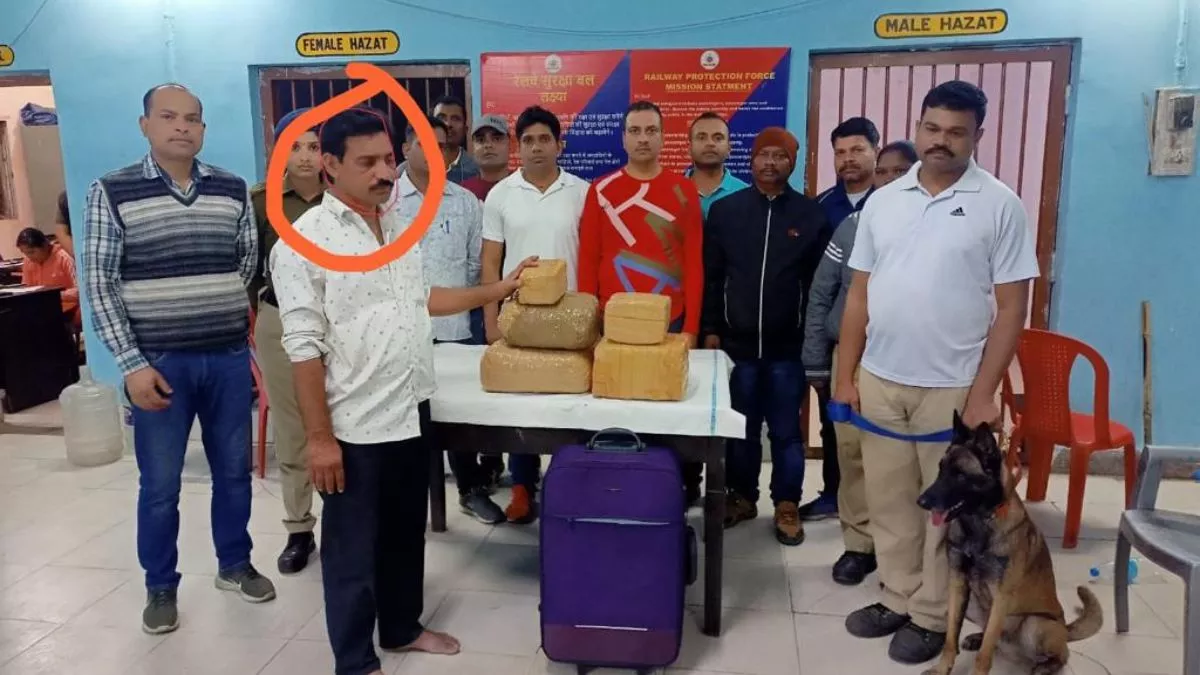राउरकेला आरपीएफ ने एक गांजा तस्कर को गिरफ्तार कर 1,65,000 रूपये मुल्य के 16 गांजा किलो गांजा जब्त किया