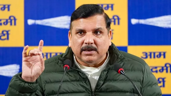 Sanjay Singh: दिल्ली में विधानसभा चुनाव परिणाम से पहले संजय सिंह का बड़ा आरोप। फोटो AAP