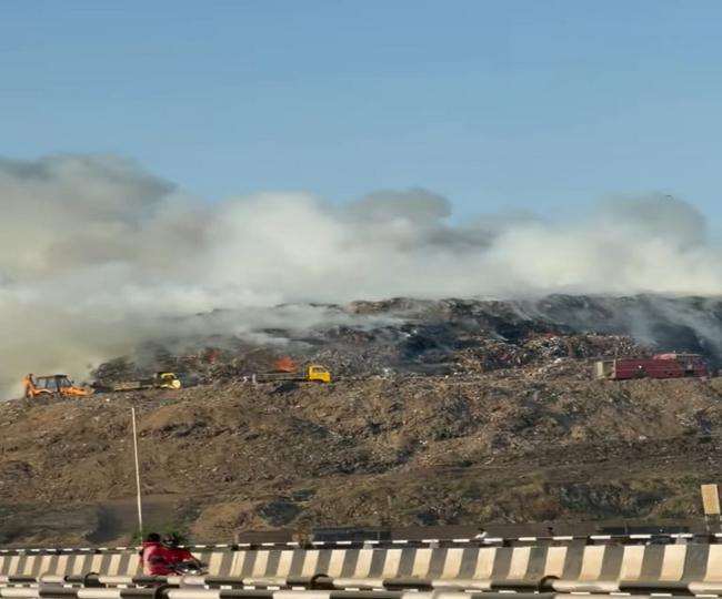 fire at dumping ground in daddumajra of chandigarh