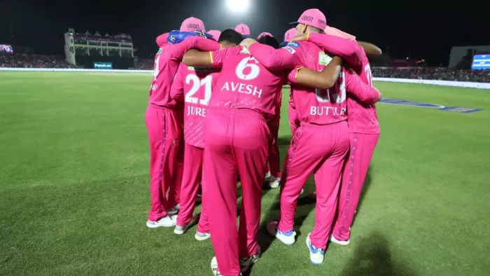 राजस्थान ने पहनी पिंक जर्सी। फोटो- BCCI