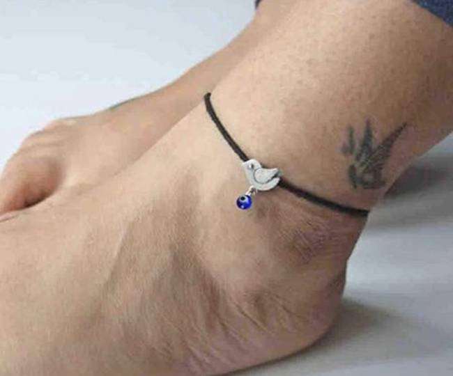 Bracelet Anklet Nazar Dhaga With 7 Knotted Beads Rosary Design In Black  Colour For Men Women