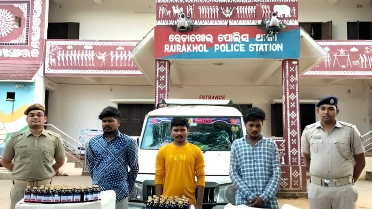 sambalpur 3 accused arrested for drug smuggling 868 bottles of cough syrup and bolero seized