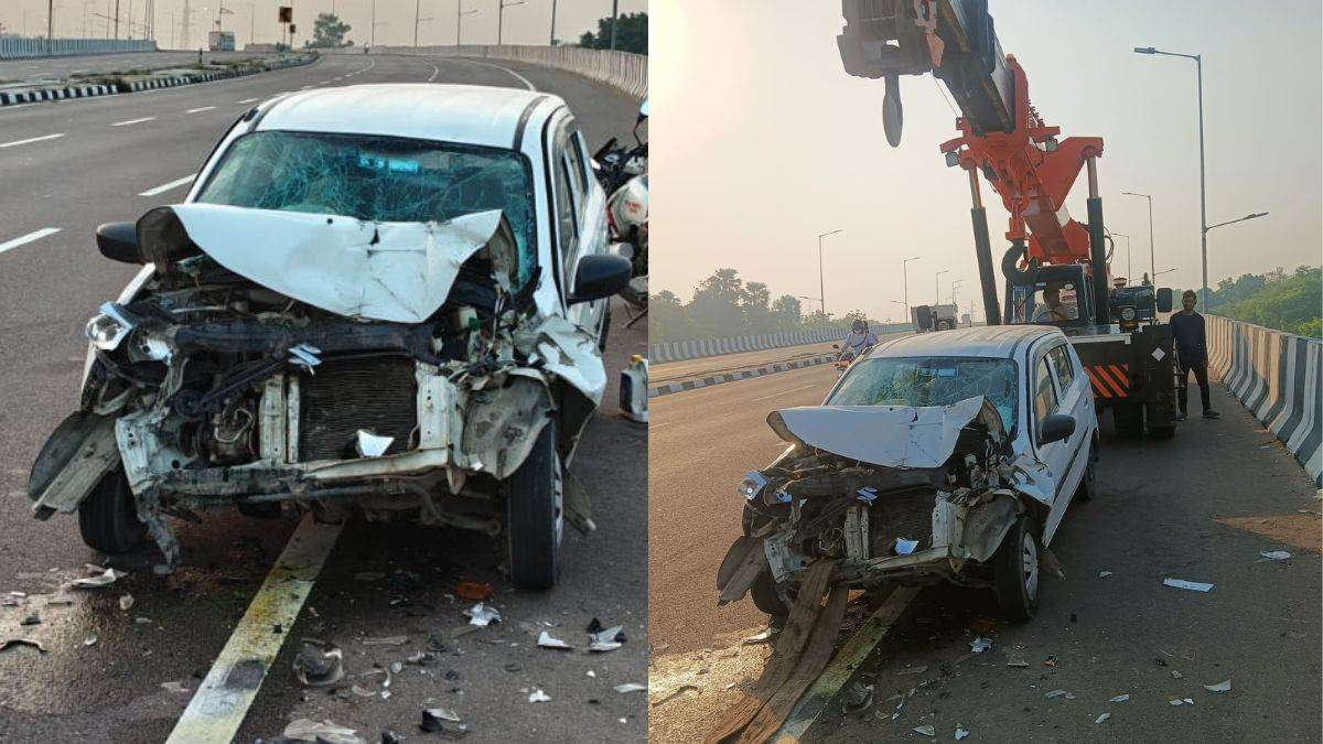 fatal car accident on shaheed path lucknow one dead two injured