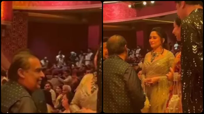 मुकेश अंबानी ने माधुरी और विद्या बालन संग की मस्ती भरी बात। फोटो क्रेडिट- इंस्टाग्राम
