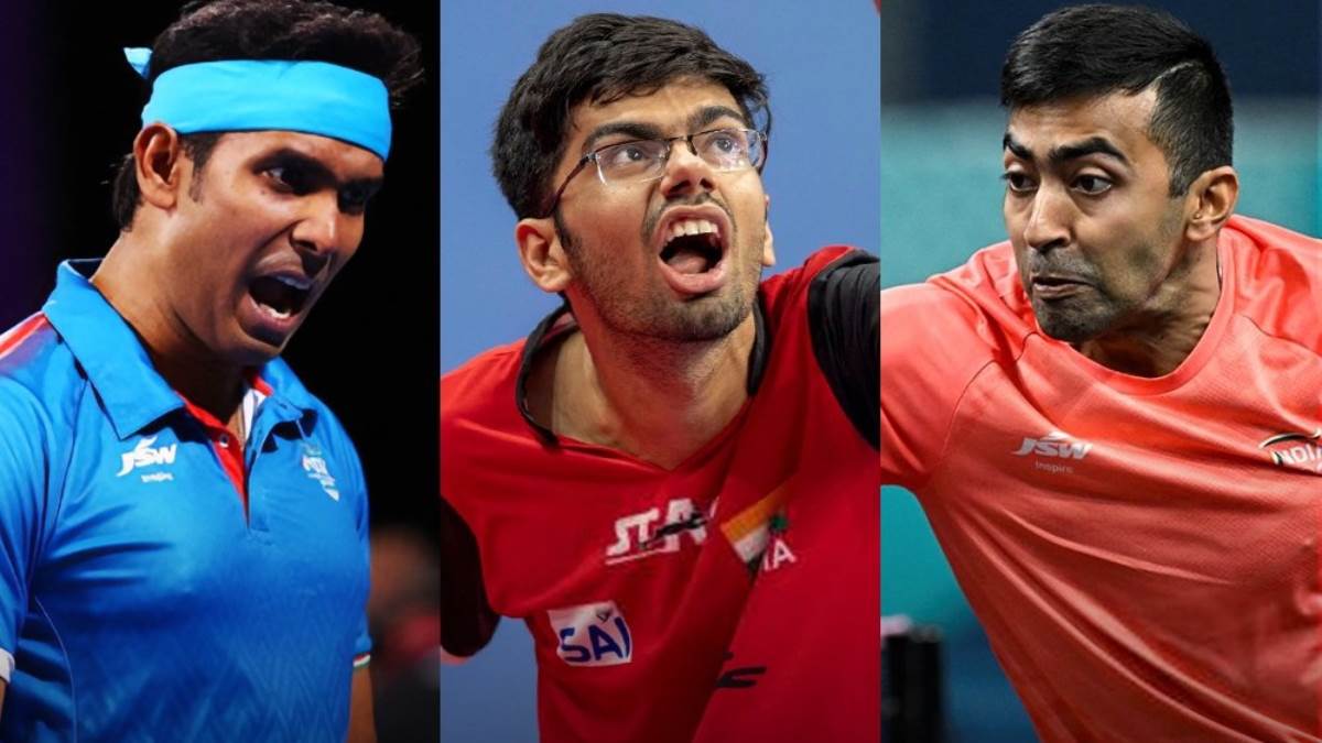paris olympics 2024 indian mens table tennis team faced defeat against 1st seed china manav thakkar sharath kamal