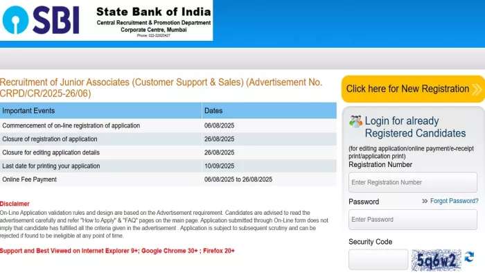 SBI Junior Associate Recruitment 2025 के लिए यहां से करें अप्लाई।