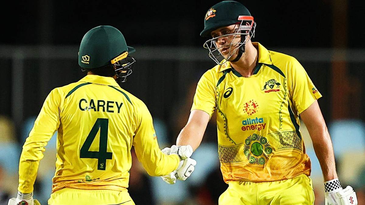 australia vs new zealand cameron green and alex carey partnership lead australia to win against new zealand