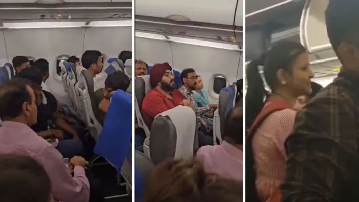 विमान का एसी खराब होने से परेशान हुए यात्री।- जागरण