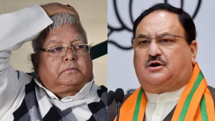 राजद सुप्रीमो लालू प्रसाद यादव और बीजेपी के राष्ट्रीय अध्यक्ष जेपी नड्डा। फाइल फोटो