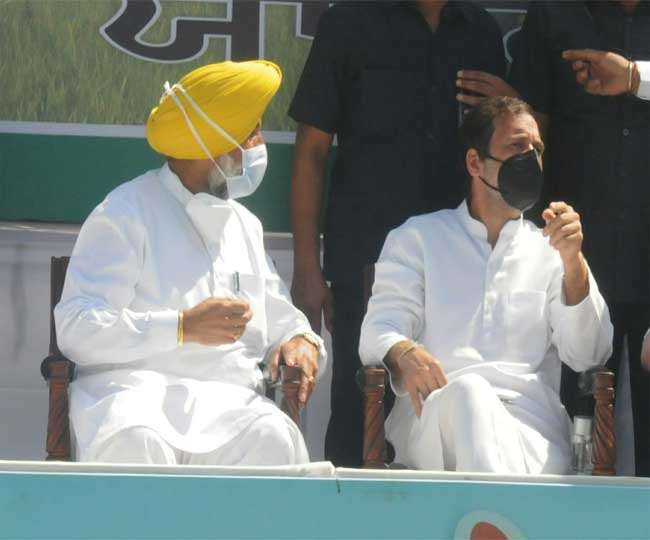 पंजाब के भवानीगढ़ में राहुल गांधी के साथ बलबीर सिंह सिद्धू।