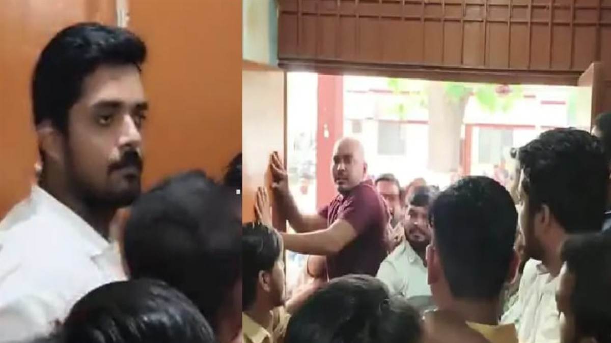 bjp clash in azamgarh factions fight over minister anil rajbhars welcome