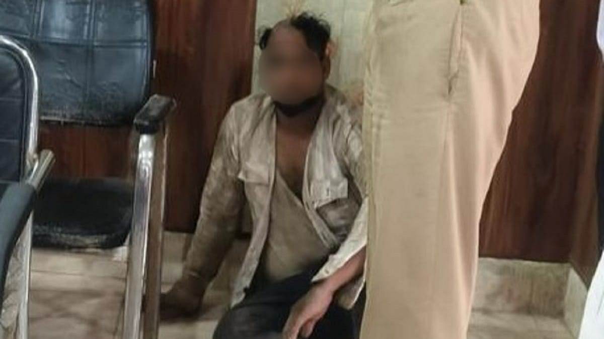 bulandshahar news mob beats man accused of molestation shaves half his moustache beard and hair