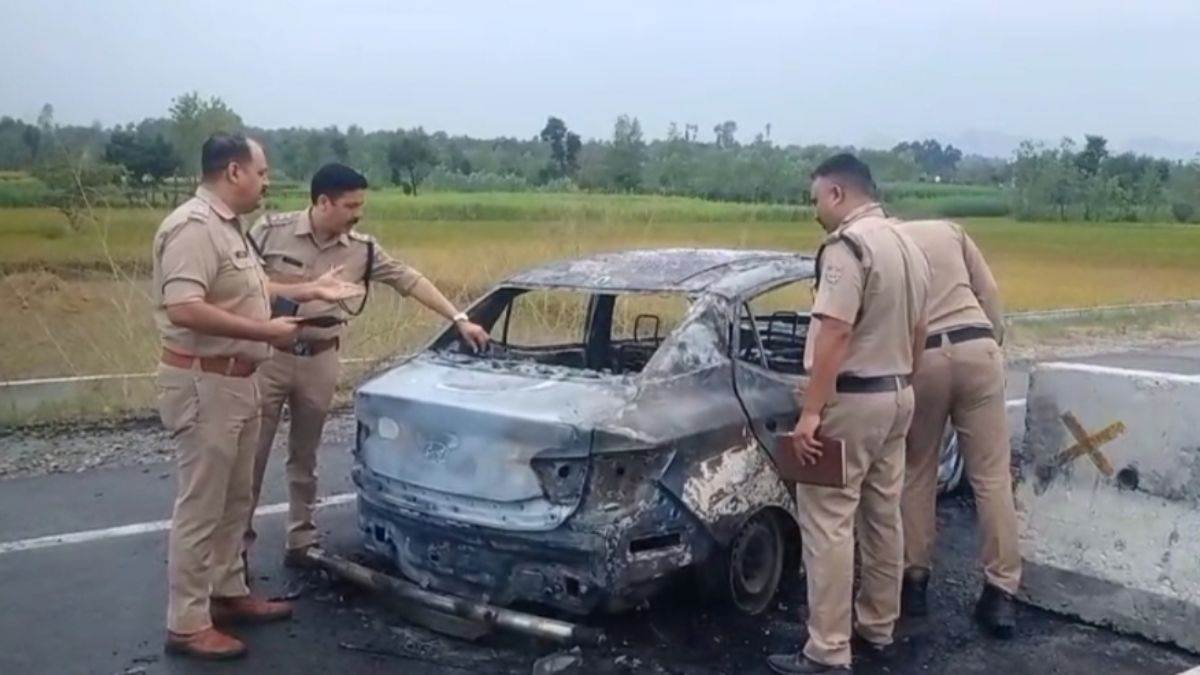 car fire accident on dehradun paonta sahib highway