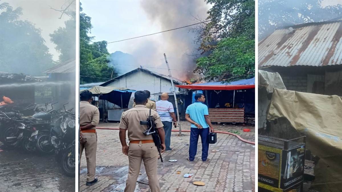 varanasi fire market blaze near cantonment several shops gutted