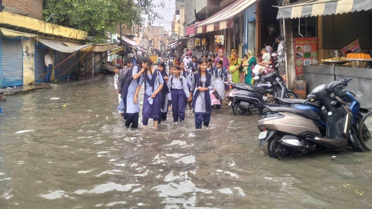 ncr palwal rain heavy rainfall causes waterlogging and disruption