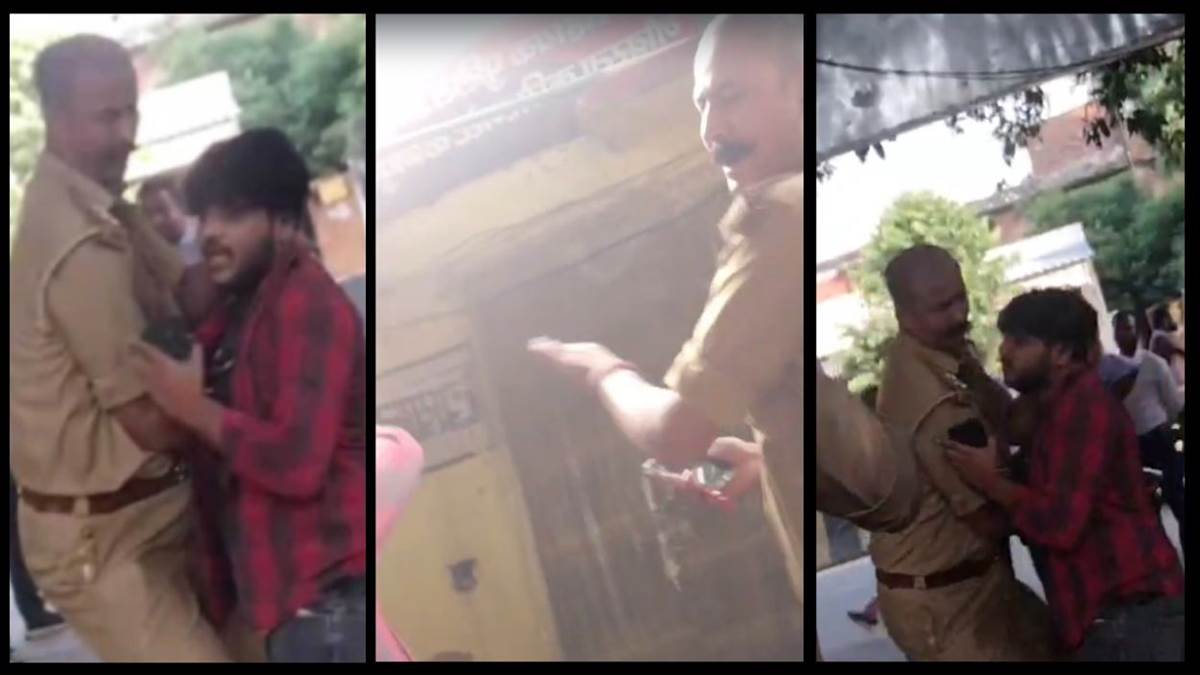 kanpur viral video kidwai nagar cop beats student brutally dcp orders immediate action
