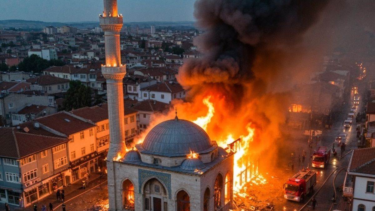 uk mosque fire police investigate arson as hate crime