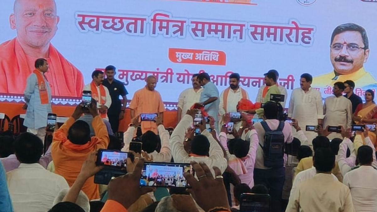 yogi adityanath honors sanitation workers in varanasi on valmiki jayanti eve