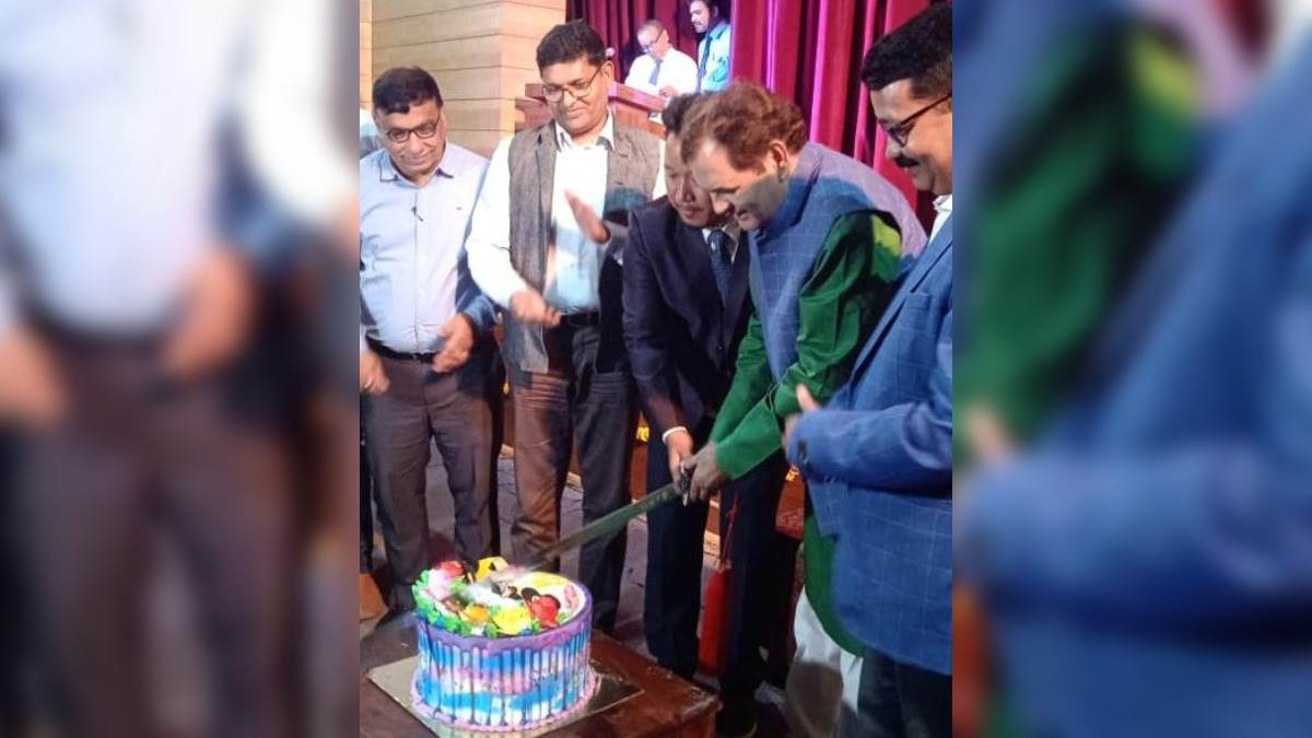 cake cutting with sword on the occassion of kung fu day in lucknow