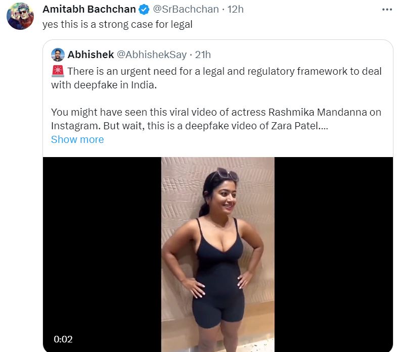Amitabh Bachchan on Rashmika Mandanna