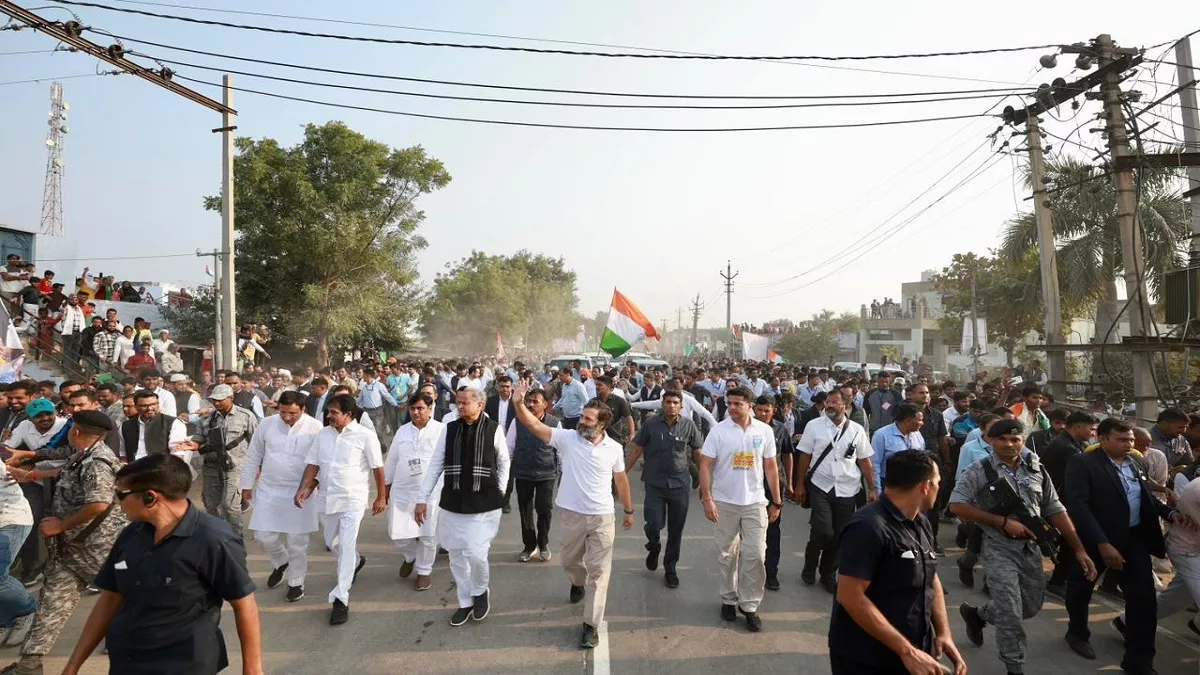 कोटा में भारत जोड़ो यात्रा के दौरान भाजपा कार्यकर्ताओं पर लाठी चार्ज