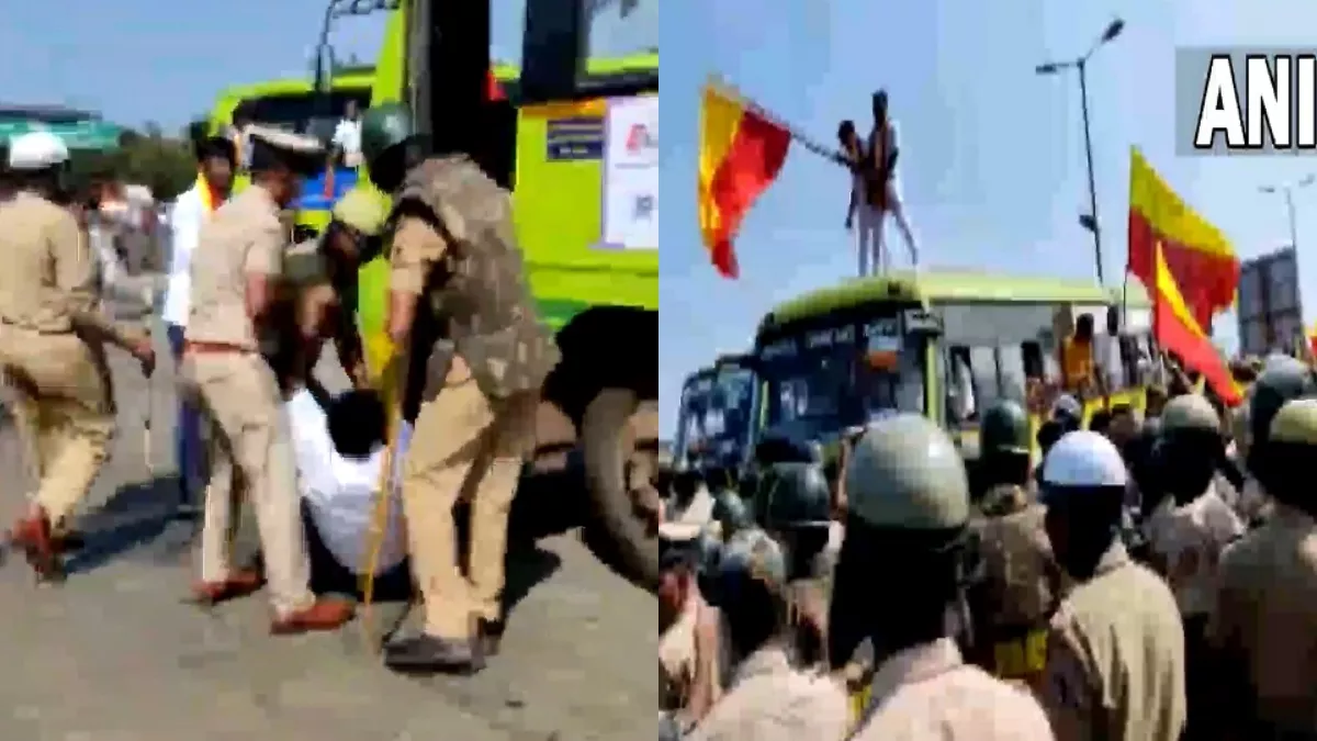 महाराष्ट्र-कर्नाटक सीमा विवाद को लेकर प्रदर्शन उग्र (फोटो एएनआइ)