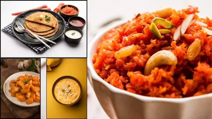 ठंड में गाजर से बनाएं ये हेल्दी रेसिपीज। (Image Credit- Freepik)