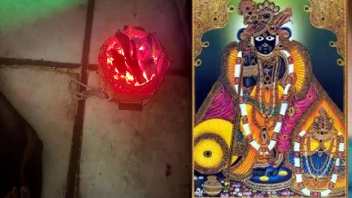 चांदी की अंगीठी और ठाकुर बांकेबिहारी का प्रतीकात्मक फोटो।