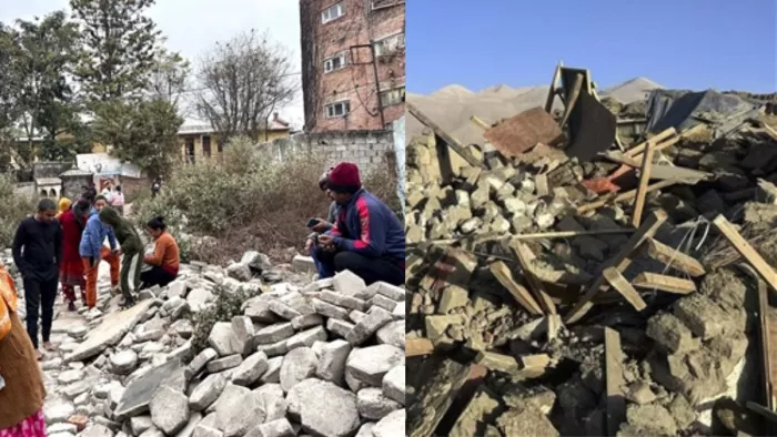 Earthquake in Tibet and Bihar तिब्बत में भूकंप से हुआ काफी नुकसान।