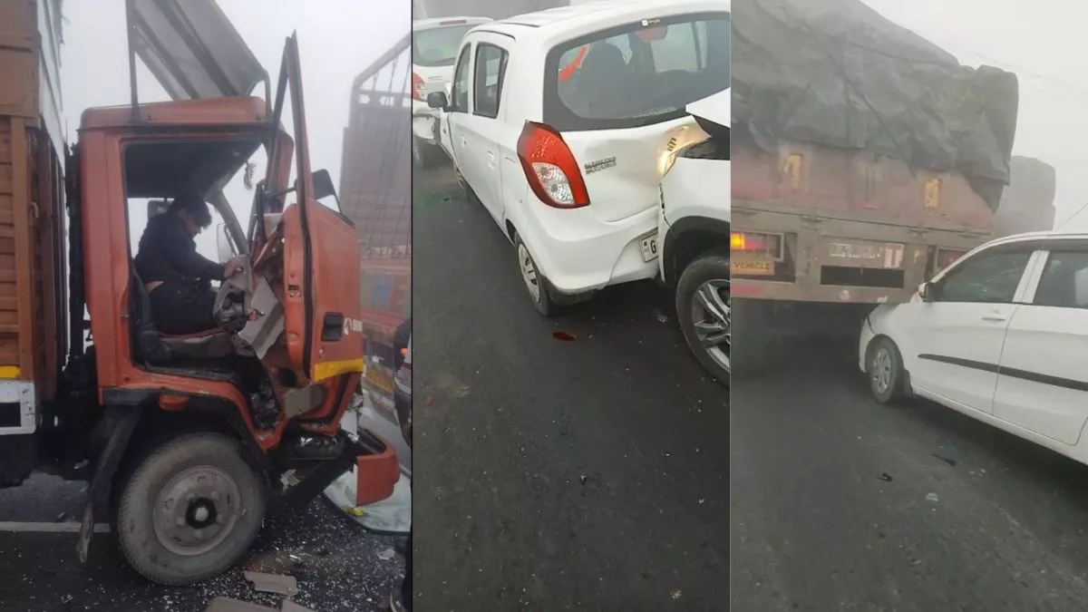 मालिया-अहमदाबाद हाईवे पर 30 से ज्यादा वाहन दुर्घटनाग्रस्त (फाइल फोटो)