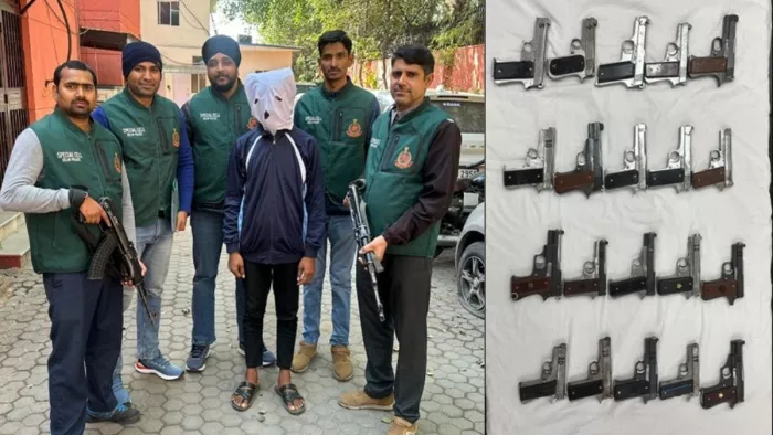 दिल्ली में अवैध हथियारों का जखीरा पकड़ा