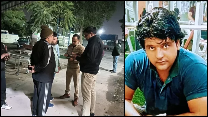 बादशाह खान नागरिक अस्पताल में मृतक के स्वजन से बात कर पुलिस कागजी कार्रवाई करती हुई।