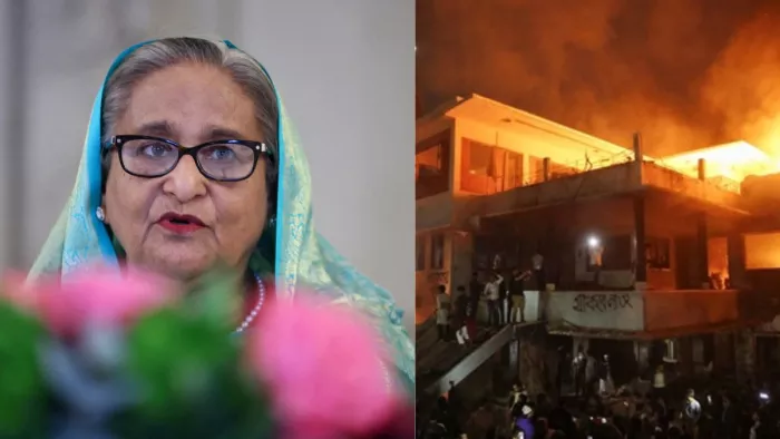 शेख मुजीबुर्रहमान के ऐतिहासिक आवास पर हुए हमले को लेकर भारत ने चिंता जाहिर की है।(फोटो सोर्स: रॉयटर्स)