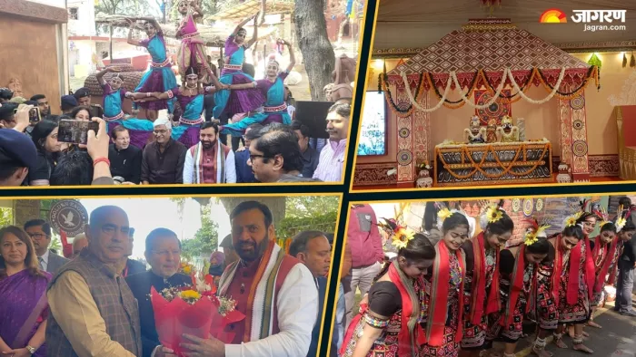 मुख्यमंत्री नायब सिंह सैनी ने सूरजकुंड मेले का शुभारंभ किया। जागरण फोटो