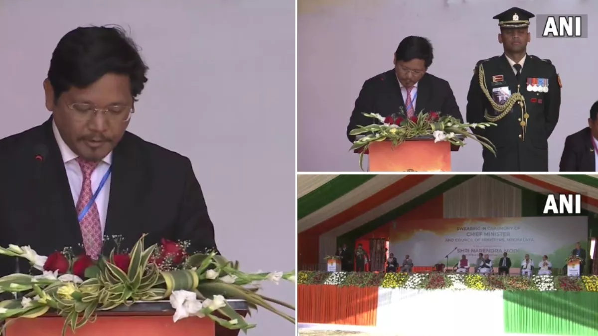 दूसरी बार Meghalaya के सीएम बने कोनराड संगमा, 12 मंत्रियों ने ली शपथ; PM मोदी, शाह और नड्डा रहे मौजूद