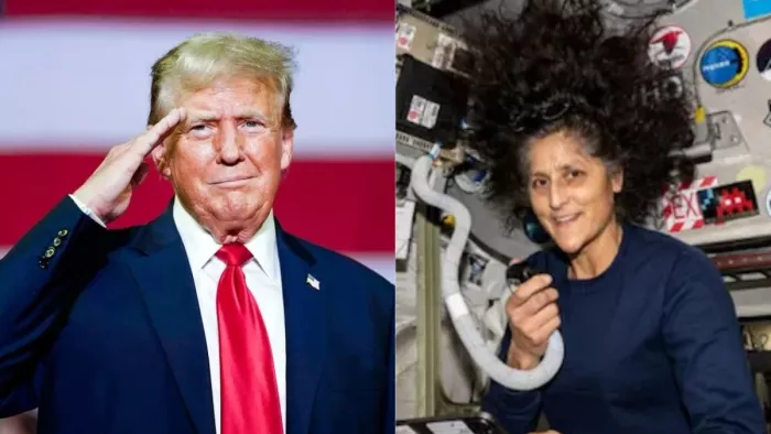 Trump fan on Sunita Williams hair सुनीता विलियम्स की ट्रंप ने की तारीफ। (फाइल फोटो)