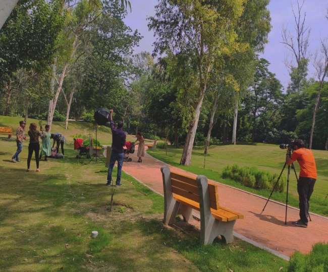 beautiful mnrega park attraction of people built in badhra baraipar at maharajganj