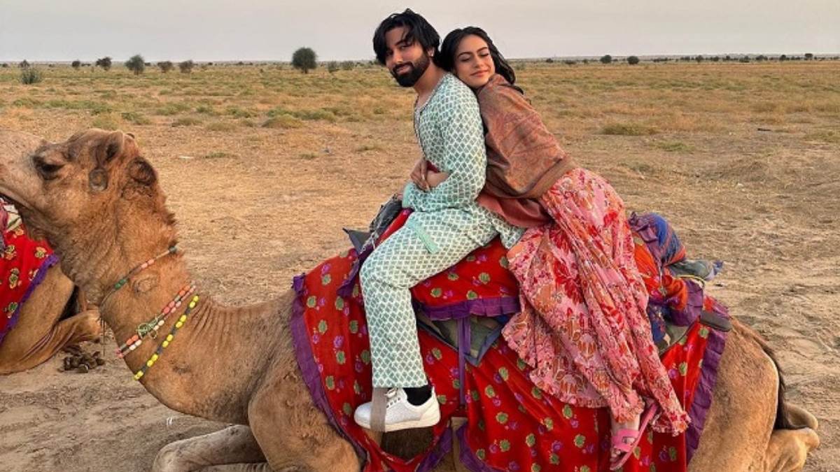 nysa devgan viral photos from rajasthan vacation with orhan avatramani can be seen riding a camel