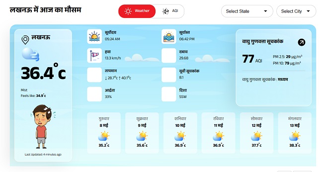 Uttar Pradesh Weather Today: यूपी के इन जिलों में 13 मई तक बारिश और ...