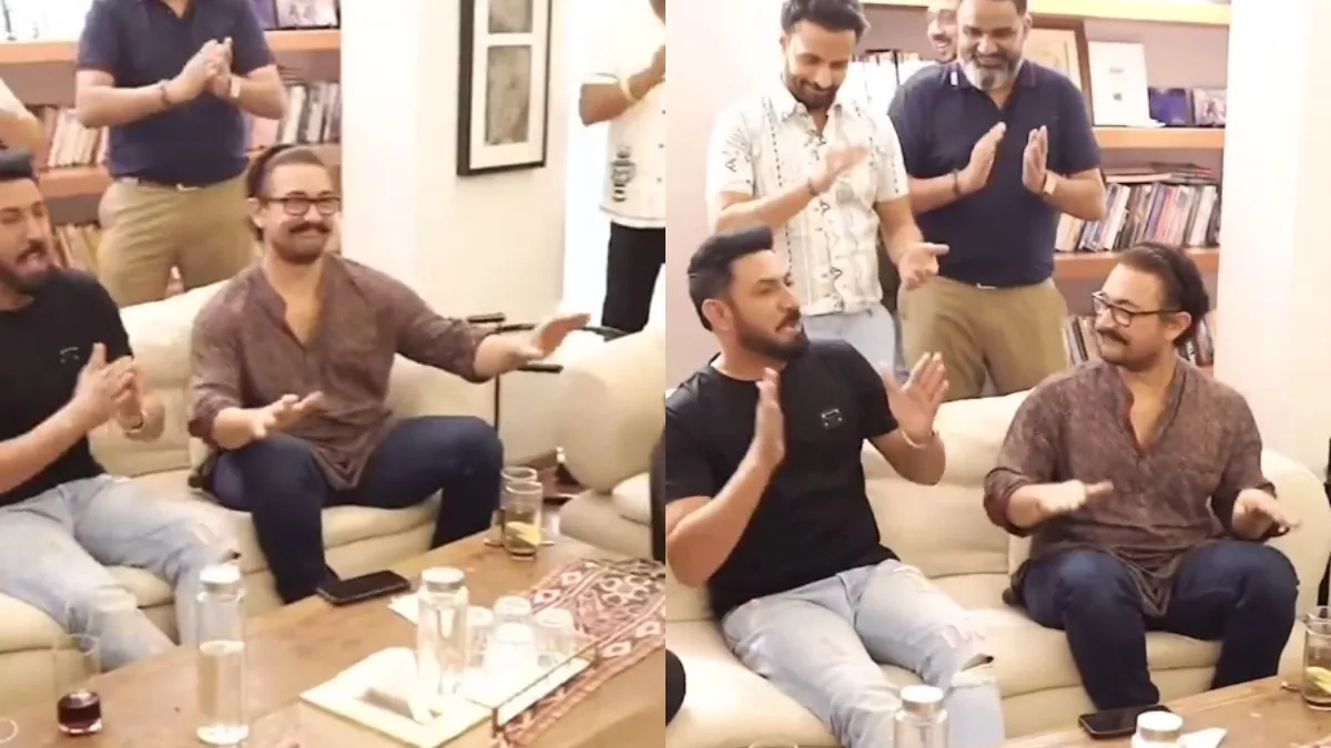 Aamir Khan पर चढ़ा 'अंग्रेजी बीट' का नशा, सिंगर गिप्पी ग्रेवाल के साथ सोफे पर किया डांस