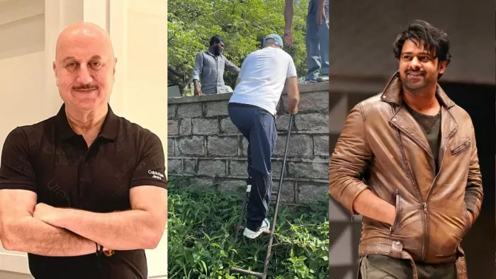 अनुपम खेर और प्रभास की फिल्म की शूटिंग (फोटो-इंस्टाग्राम)