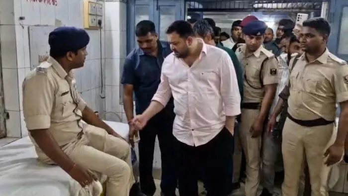 हाजीपुर में तेजस्वी प्रसाद यादव। फोटो- जागरण