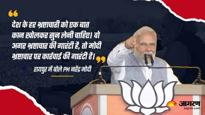 पीएम मोदी ने रायपुर में कांग्रेस पर जमकर निशाना साधा
